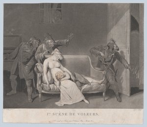 A tolvajok első jelenete, kb. 1805. alkotó: Gror