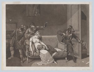 A tolvajok első jelenete, kb. 1805. alkotó: Gror