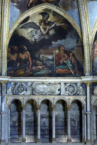 A pásztoroknak szóló igehirdetést ábrázoló freskó alkotó: Guercino (1591-1666)