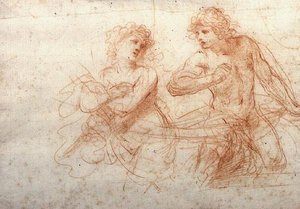 Tanulmány egy meztelen férfiról és nőről (vörös kréta) alkotó: Guercino