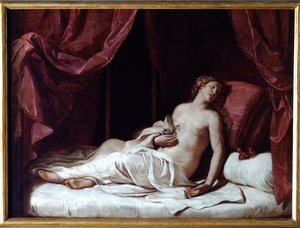 Kleopátra királynő halála VII. Kleopátra öngyilkossága Thea Philopator (Kr. e. 69-30), az ókori Egyiptom királynője - (Kleopátra királynő halála) Guercino (Giovan Francesco Barbieri) festménye (Guerchin) (1591-1666 Di2m) 3173x cm Genes, Musei di Strada