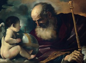 Atyaisten és angyal, 1620 alkotó: Guercino