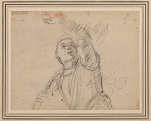 Guercino - Egy katona, a katona után az An. Carracci Feltámadás című festménye után, Maisons-Lafitte, RCIN 902599 alkotó: Guercino