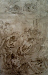 Szent Barnabás mártíromsága. alkotó: Guercino