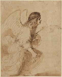 Az Angyali üdvözlet angyala alkotó: Guercino
