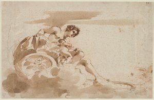 Vénusz és Ámor egy szekéren, 1615-1617. alkotó: Guercino