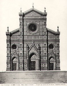 Tervezés a firenzei Santa Maria del Fiore vagy Dóm homlokzatához alkotó: Guglielmo Petersen