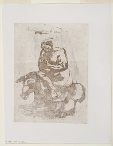Acidia vestita di nero - Szamáron ülő lajhár, 1793 körül (feketarajz és akvatinta)