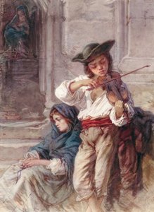 A fiatal hegedűs, 1880 körül (wc papíron)