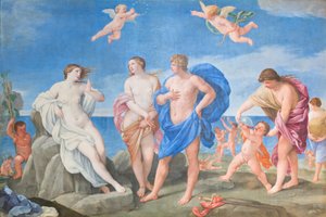 Ariadne és Bacchus (olaj, vászon) alkotó: Guido Reni