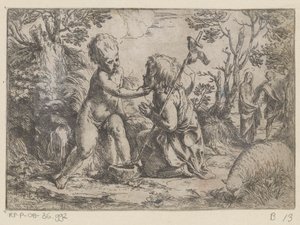 A gyermek Krisztus és az ifjú Keresztelő János alkotó: Guido Reni
