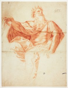 Tanulmány Dávid király számára hárfával és zsoltárkönyvvel alkotó: Guido Reni