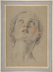 Egy felfelé tekintő nő feje (Judith) alkotó: Guido Reni