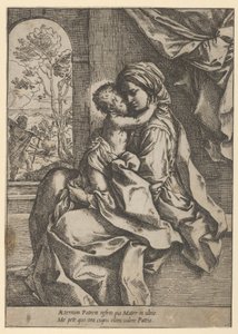 A Szűzanya ölében ölelte a Krisztus-gyermeket, József látta a..., kb. 1600-1613. alkotó: Guido Reni