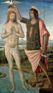 Krisztus megkeresztelkedése, 1486 (tempera, tábla) alkotó: Guidoccio di Giovanno Cozzarelli