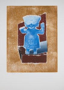 Invisible Room nº4, 2019 (woodcut and silkscreen) alkotó: Guilherme Pontes