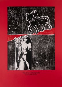 A háborúról és a harcosokról (vörös), Így szólt Zarathustra, 2024 (fametszet és szitanyomat) alkotó: Guilherme Pontes