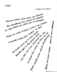 Guillaume Apollinaire (1880-1918) kalligramja: „Visee”