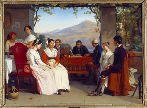 Olasz Társaság: „” Házassági szerződés Olaszországban 1831-ben”” Guillaume Bodinier (1795-1872) festménye 1831 V. 10x1,38 m alkotó: Guillaume Bodinier