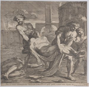 Abdon és Sennen az ókeresztény mártírokat eltemetésre viszi, 1650-60.