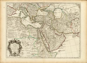 1701 Guillaume Delisle térképe az Oszmán és Perzsa Birodalomról (kivágva) alkotó: Guillaume Delisle