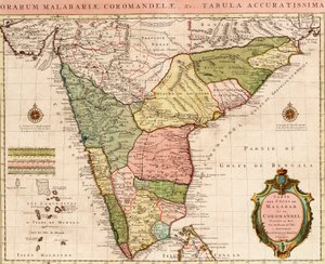 Az Indiai-óceán térképe, 1722 körül (színes metszet) alkotó: Guillaume Delisle
