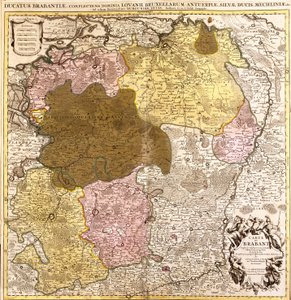 Brabant térképe (Belgium és Hollandia) (rézkarc alkotó: Guillaume Delisle