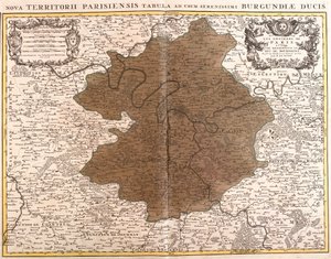 Az Ile de France térképe (rézkarc alkotó: Guillaume Delisle