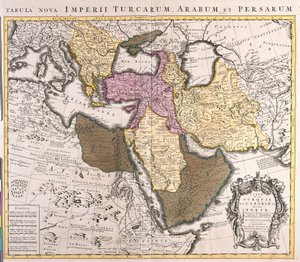 Közel-Kelet térképe: Török Birodalom, Perzsia és Arab-félsziget (rézkarc alkotó: Guillaume Delisle