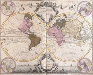 Planisphere World (rézkarc alkotó: Guillaume Delisle