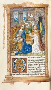 Nyomtatott Órakönyv (római használat): fol. 60v, A mennybemenetel alkotó: Guillaume Le Rouge