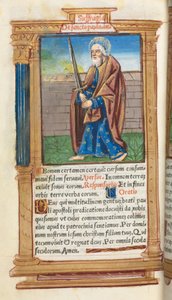 Nyomtatott Órakönyv (római használatban): fol. 99v, Szent Pál alkotó: Guillaume Le Rouge