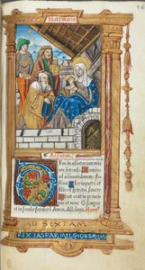 Nyomtatott órakönyv Róma használata: fol. 38r, Mágusok imádása, 1510.