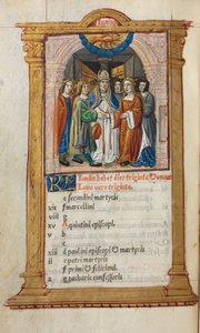 Nyomtatott órakönyv Róma használata: fol. 7v, júniusi naptári illusztráció, 1510. alkotó: Guillaume Le Rouge