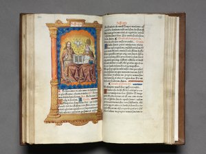 Nyomtatott órakönyv Róma használata: fol. 95r, The Trinity, 1510.