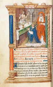 Nyomtatott órakönyv Róma használata: fol. 96v, Szent Gergely mise, 1510.