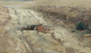 1870-es háborús jelenet: halott katona a csatatéren, 1870 körül (olaj, vászon)
