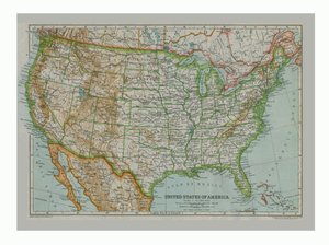 Az Amerikai Egyesült Államok térképe, c1910