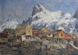 Svolvær (festmény) alkotó: Gunnar Berg