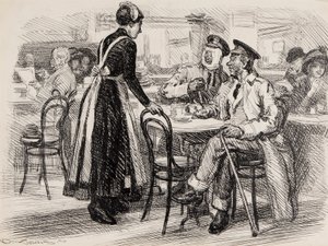 világháborús rajzfilm, valószínűleg Punch-hoz, 1916 (tintával papírra) alkotó: Gurnell Charles Jennis