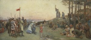 Ansgar, a kereszténységet prédikálja, 1889