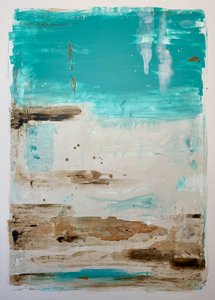 „Coastal Teal” absztrakt