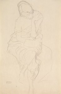 A széken ülő személy elölnézete alkotó: Gustav Klimt