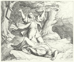 Alexis, Luther Márton barátja, miután utazásuk során villámcsapás érte, 1505