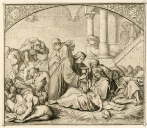 Luther kártevő betegekkel Wittenbergben alkotó: Gustav Ferdinand Leopold Konig