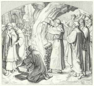 Luther Márton elégette a pápai bullát Wittenbergben, 1520 alkotó: Gustav Ferdinand Leopold Konig