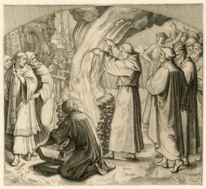 Martin Luther is burning the bull of excommunication alkotó: Gustav Ferdinand Leopold Konig