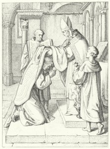 Luther Mártont Jerome Scultetus, Brandenburg püspöke szenteli pappá az erfurti katedrálisban, 1507. április 3-án. alkotó: Gustav Ferdinand Leopold Konig