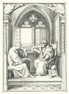 Luther Márton felolvas a Bibliából János szász választófejedelemnek (metszet) alkotó: Gustav Ferdinand Leopold Konig