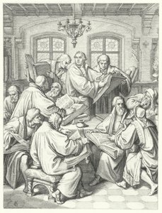 Luther Márton a Bibliát németre fordítja (metszet) alkotó: Gustav Ferdinand Leopold Konig